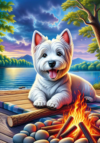 Westie -  Best of Breed DCR Summer Camping   Outdoor House and Garden Flag