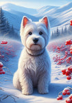 Westie -  Best of Breed DCR Winter Berries Outdoor House and Garden Flag