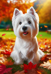 Westie -  Best of Breed DCR Falling Leaves Outdoor Flag