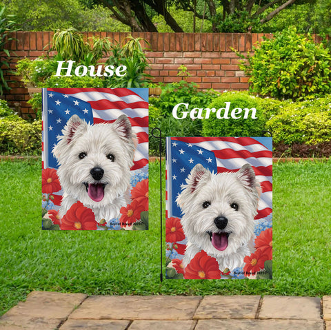Westie - Best of Breed  Patriotic I All-American Outdoor House and Garden Flag