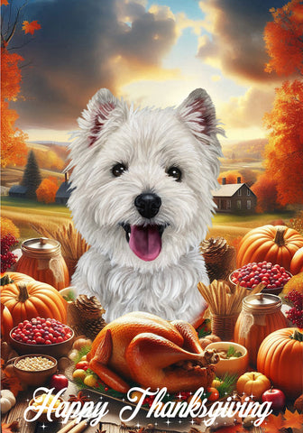 Westie - Best of Breed  Thanksgiving Outdoor House and Garden Flag