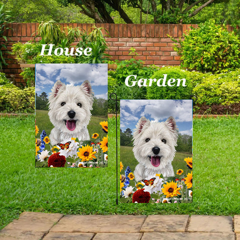 Westie - Best of Breed  Summer Fields Outdoor House and Garden Flag