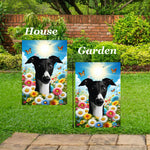 Whippet Black/White- Best of Breed  Summer Butterflies Outdoor House and Garden Flag