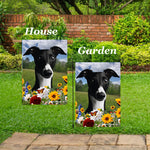 Whippet Black/White- Best of Breed  Summer Fields Outdoor House and Garden Flag
