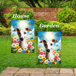 Whippet Fawn/White- Best of Breed  Summer Butterflies Outdoor House and Garden Flag