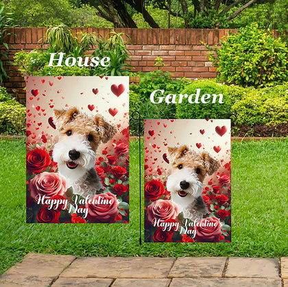 Wire Fox Terrier - Best of Breed  Valentine's Day Outdoor House and Garden Flag