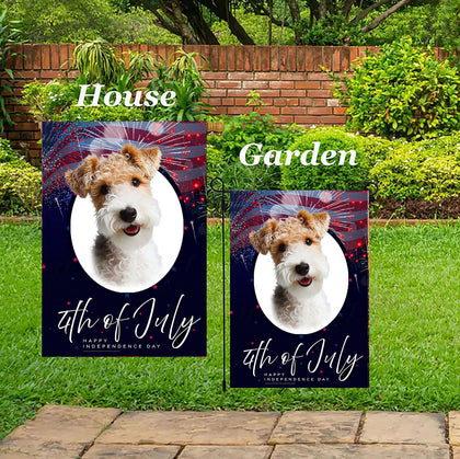 Wire Fox Terrier - Best of Breed  Independence Day July 4th Fourth of July   Outdoor House and Garden Flag