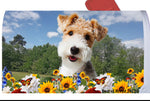 Wire Fox Terrier - Best of Breed Summer Flowers Mailbox Cover Hi-Grade Vinyl 6" x 19"