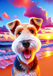 Wire Fox Terrier -  Best of Breed DCR Summer Sunset Outdoor House and Garden Flag