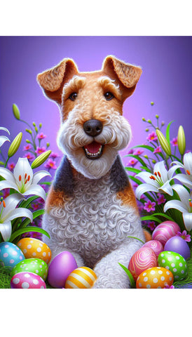 Wire Fox Terrier -  Best of Breed DCR Easter Holiday    Outdoor House and Garden Flag