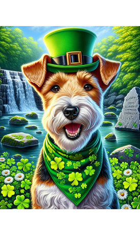 Wire Fox Terrier -  Best of Breed DCR Saint Patricks Day Day Outdoor House and Garden Flag