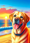 Yellow Labrador - Best of Breed DCR Summer Sunset Outdoor House and Garden Flag