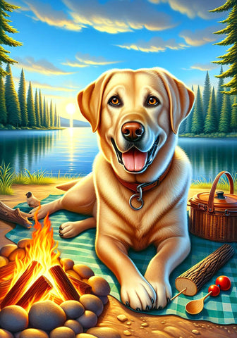 Yellow Labrador - Best of Breed DCR Summer Camping   Outdoor House and Garden Flag