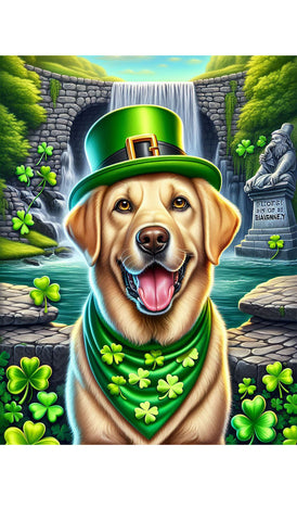 Yellow Labrador - Best of Breed DCR Saint Patricks Day Day Outdoor House and Garden Flag