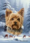 Yorkie Puppy Cut - Best of Breed  Winter Wonderland Outdoor House and Garden Flag