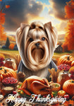 Yorkie Show Cut - Best of Breed  Thanksgiving Outdoor House and Garden Flag