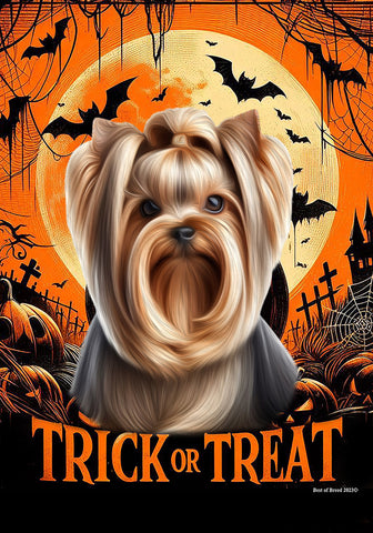 Yorkie Show Cut - Best of Breed  Halloween Outdoor House and Garden Flag