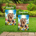 Yorkie Show Cut - Best of Breed  Summer Butterflies Outdoor House and Garden Flag