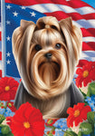 Yorkie Show Cut - Best of Breed  Patriotic I All-American Outdoor House and Garden Flag