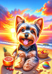 Yorkie Puppy Cut - Best of Breed DCR Summer Sunset Outdoor House and Garden Flag