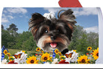 Yorkiepoo Black- Best of Breed Summer Flowers Mailbox Cover Hi-Grade Vinyl 6" x 19"