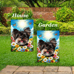 Yorkiepoo Black- Best of Breed  Summer Butterflies Outdoor House and Garden Flag