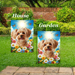 Yorkiepoo Gold - Best of Breed  Summer Butterflies Outdoor House and Garden Flag