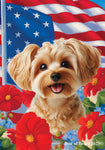 Yorkiepoo Gold - Best of Breed  Patriotic I All-American Outdoor House and Garden Flag