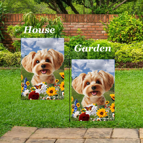 Yorkiepoo Gold - Best of Breed  Summer Fields Outdoor House and Garden Flag