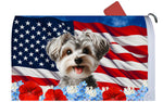 Yorkiepoo Silver -  Best of Breed Patriotic Mailbox Cover Hi-Grade Vinyl 6" x 19"