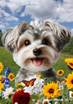 Yorkiepoo Silver -  Best of Breed  Summer Fields Outdoor House and Garden Flag