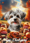 Yorkiepoo Silver -  Best of Breed  Thanksgiving Outdoor House and Garden Flag