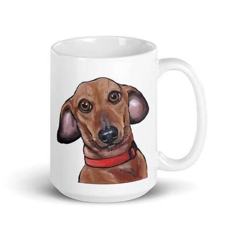 Dachshund Mug, Dog Coffee Mug, 15oz Dachshund Dog Mug