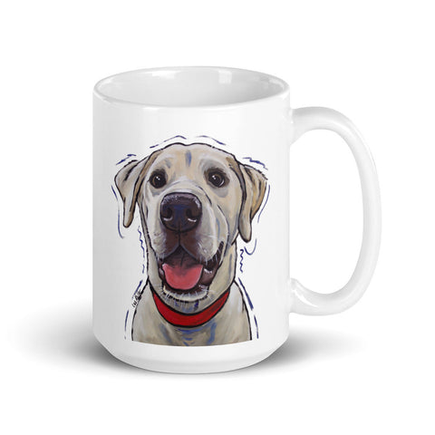 Yellow Lab Mug, Dog Coffee Mug, 15oz Labrador Dog Mug