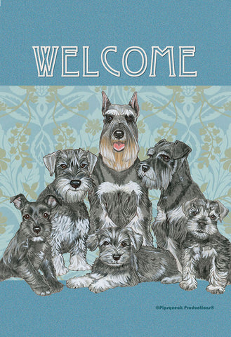 Schnauzers - Best of Breed Pipsqueak Productions Outdoor Flag