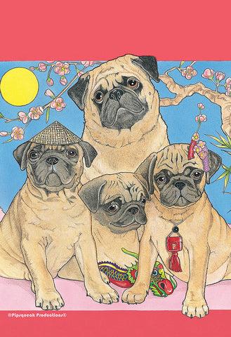 Pugs - Best of Breed Pipsqueak Productions Outdoor Flag