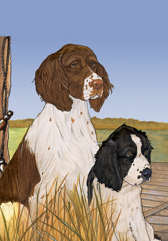 English Springers - Best of Breed Pipsqueak Productions Outdoor Flag