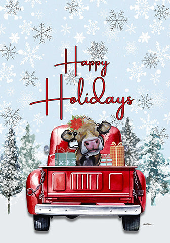 Cow - Hippie Hound Studio Best of Breed Holiday House and Garden Flag