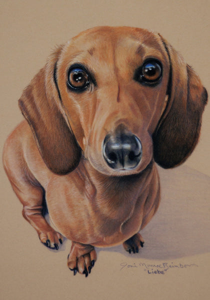 Dachshund Red - Joni Monroe Beinborn Portrait House and Garden Flag