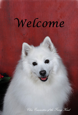 American Eskimo - Close Encounters of the Furry Kind Welcome  House and Garden Flags