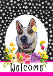 Australian Cattle Dog - Hippie Hound Studios Paw Prints  House and Garden Flags