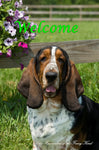Basset Hound - Close Encounters of the Furry Kind Welcome  House and Garden Flags