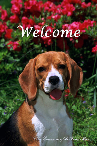 Beagle - Close Encounters of the Furry Kind Welcome  House and Garden Flags