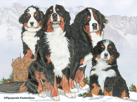 Bernese Mountain Dogs - Best of Breed Dog Breed Fleece Blanket