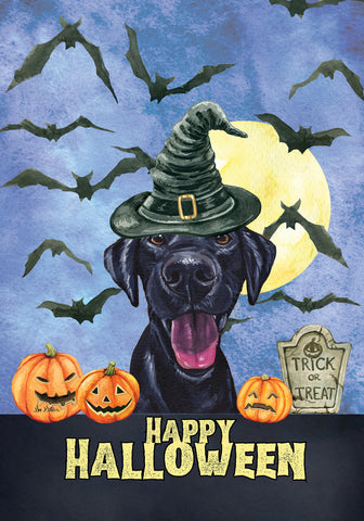 Black Labrador - Hippie Hound Studio Best of Breed Halloween House and Garden Flag