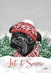 Pug Black - Hippie Hound Studios Christmas  House and Garden Flags