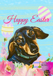 Dachshund Black/Tan  - Hippie Hound Studios Easter  House and Garden Flags