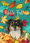Border Collie - Hippie Hound Studios Fall Leaves  House and Garden Flags