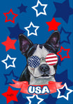 Boston Terrier - Hippie Hound Studios Patriotic  House and Garden Flags