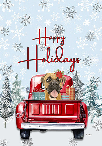 Boxer - Hippie Hound Studio Best of Breed Holiday House and Garden Flag